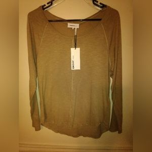 DKNY long sleeve shirt size medium, color lichen a beige color. Still with tags